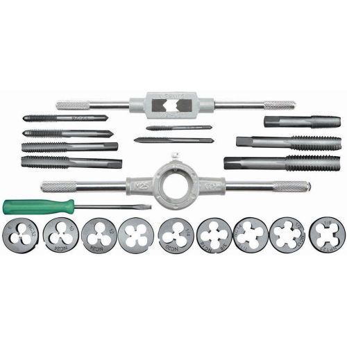 #2419 New Box Carbon Steel 21 Piece Carbon Steel SAE Tap And Die Set  Certified