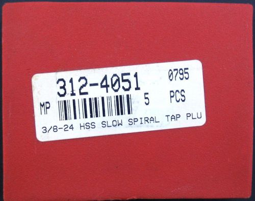 3/8-24 nf hss slow spiral flute tap gh3 5-pack new india 312-4051 for sale