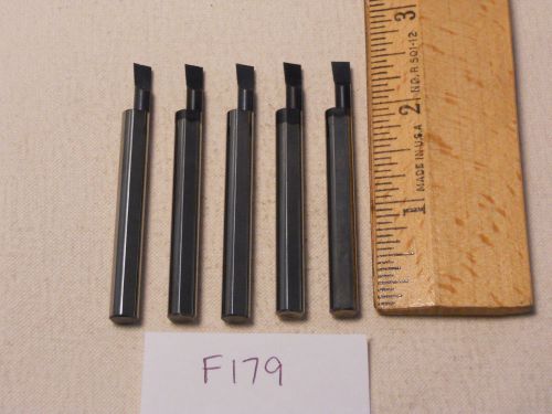 5 USED SOLID CARBIDE BORING BARS. 1/4&#034; SHANK. MICRO 100 STYLE. B-180500 (F179}