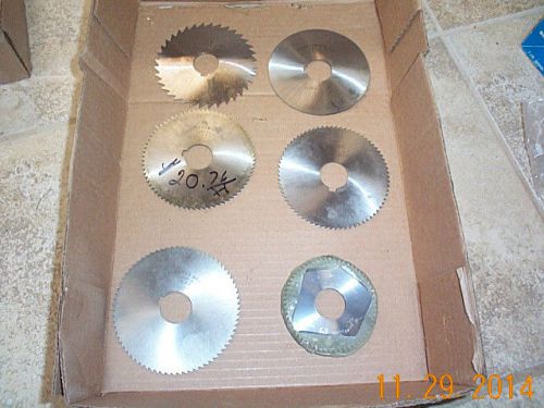LOT OF 6 HSS SLITTING SAWS 4&#034; by  .064 1/16 .032  W/ 1&#034; BORES  Thurston UK