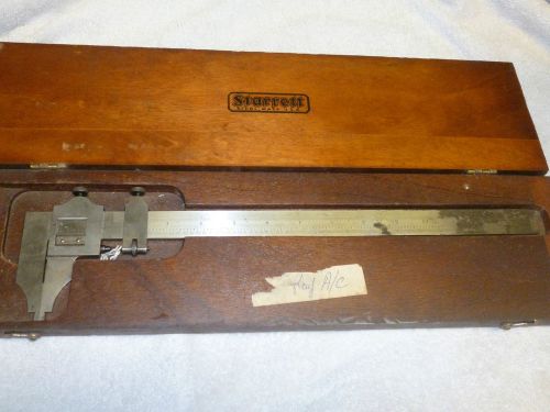 Vintage Starrett Vernier Caliper NO 122, 12&#034;, Wood Case, Original Box