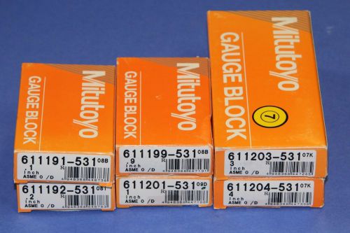 Lot of 6 used mitutoyo gauge blocks size .1&#034;-4&#034; grade 0 for sale
