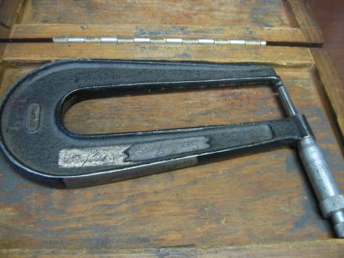 STARRETT- DEEP THROAT OD MICROMETER -MODEL 222 (RANGE 0 - 1&#034; X .001&#034;)-(ITEM J6)