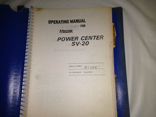 Mazak Operating Manual for Power Center SV-20
