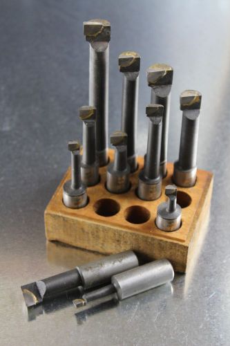Carbide tipped boring bar tool set 11 piece 5/8&#034; shank wooden holder for sale