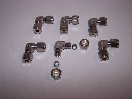 Parker union elbow 1/4&#034; tube x 1/4&#034; tube 316 stainless new lot of 6 for sale
