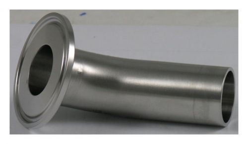 1&#034; 45 degree weld x clamp elbow bpe fitting, 316l stainless, 20ra mpid/mill od for sale