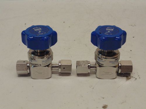 LOT OF 2 PARKER VERIFLO 955SSVCRFF2.78 VALVE WITH SWAGELOK FITTINGS (S12-7-5)