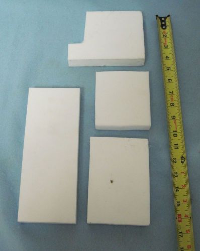 Lot of 4: white teflon ptfe blocks 1&#034; thick, various widths,  plastic wholesale for sale