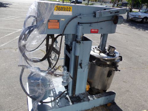 Myers single shaft dispenser hydraulic mixer for solids &amp; fluids w mixing vessel for sale