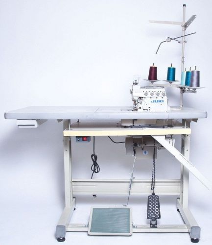 Juki 5-thread overlock sewing machine w/table &amp; servo motor (mo-6716s) compelete for sale