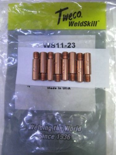 Eight genuine tweco mig wleder contact tip .023 m6 x 1 ws11-23 0.6mm (welding) for sale