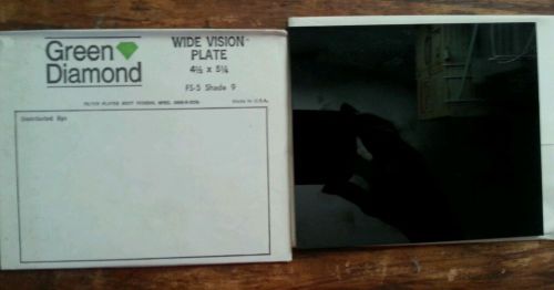 (2) Green Diamond Wide Vision Filter Plate FS-5 Welding Mask Part -lot of 2; NOS