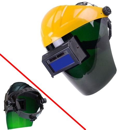 Pro solar auto darkening len welding helmet semi-open face shield mask yellow for sale