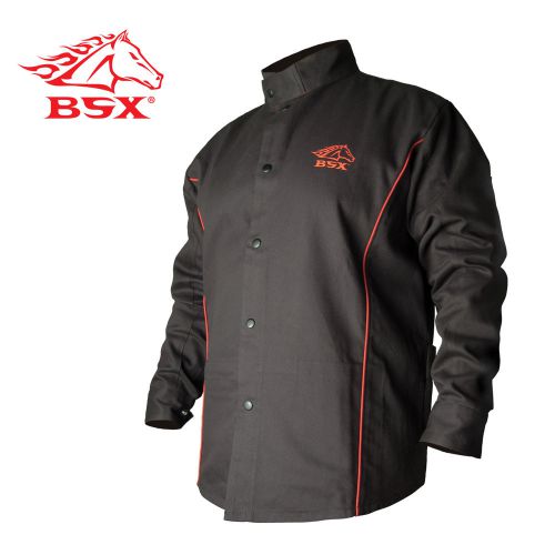 Revco BSX B9C 9oz. Black/Red Cotton Welding Jacket, Flame Resistant 4X-Large