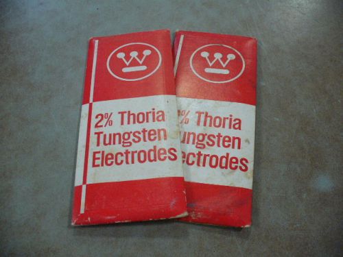 2% thoriated tungsten electrodes. 3/32&#034; dia. X 7&#034; long. 10 pack. LOT OF 2 PACKS