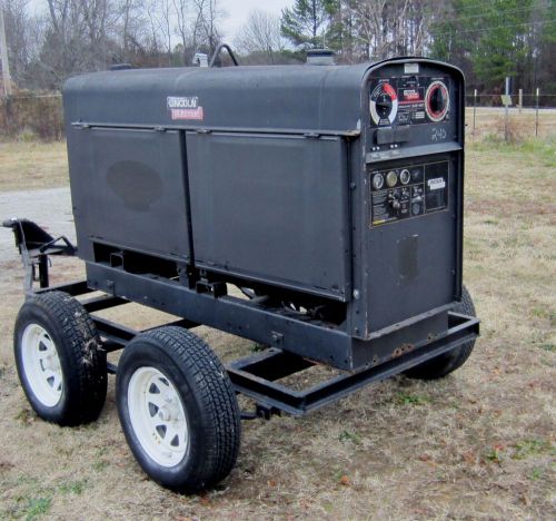 1999 lincoln sae 400 perkins 4.2l diesel welder-generator on tandem axle trailer for sale