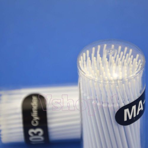 Dental Disposable Micro Applicator Brush Bendable 100 Pcs White Cylinder V-1