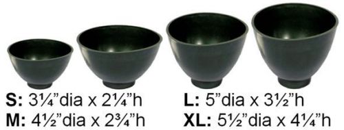 Dental Lab Flexible Mixing Bowls 4 Pieces Set: S - M - L - XL