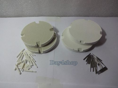 4PCS Dental Porcelain Honeycomb Firing Trays with 20 Zirconia and 20 Metal Pins