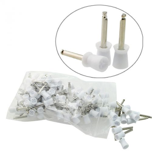 100 pcs dental polishing polish prophy cup brush 4 webbed white color latch type for sale