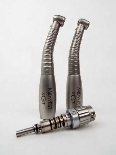 2 Midwest XGT Push-Button High Speed Dental Handpieces w/ 1 Fiber Optic Coupler