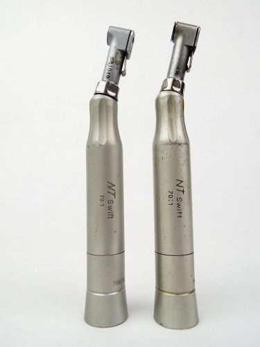Lot of 2 nt swift handpieces dental slow speed endo 70:1 reduction latch heads for sale