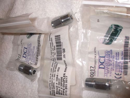 Dental dci pipe coupler shutoffs #0017 (1/4x1/4mpt)-q3, # 0016(3/8x1/4mpt)-q2 for sale