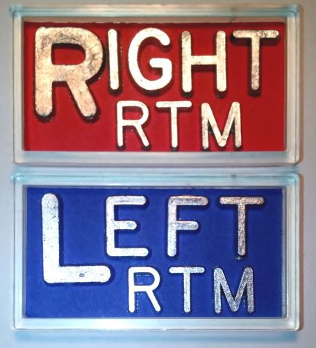 XRAY MARKERS (SPELLED OUT LARGE R AND L WITH INITIALS OR LETTERS)