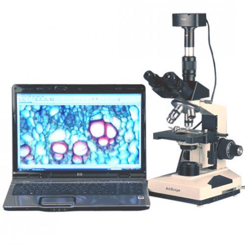 40x-1600x biological compound microscope + 5mp camera win &amp; mac for sale