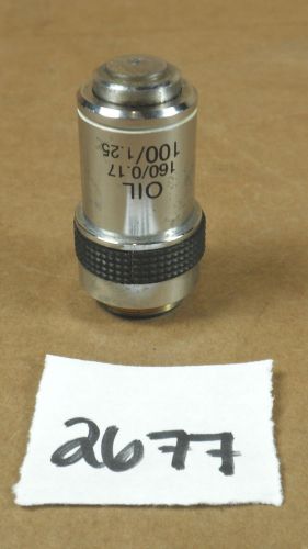 Cambridge Instruments 100/1.25 160/0.17 OIL Microscope Objective Lens