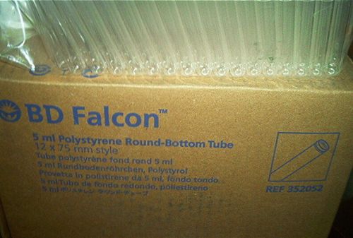 1 BOX OF 1000 BD FALCON 5ml POLYPROPYLENE ROUND-BOTTOM TUBE