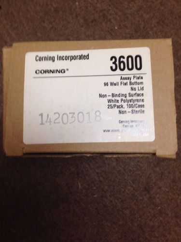 Corning® 96 Well White Flat Bottom Polystyrene NBS Microplate, 25 per Bag, #3600