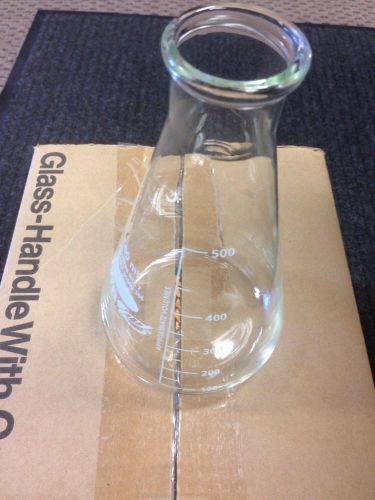 VWR Erlenmeyer Flask Narrow Mouth White Scale 500mL Cat No 89000-366 One Case