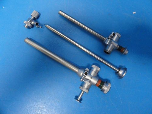 V mueller la-3110 cannula 11mm w/ trumpet valve 9mm cannula w/ trocar &amp; stopcock for sale