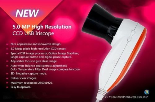 NEW 5M Pixels High Resolution USB Eye Iriscope Iridology camera+Software