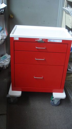 Waterloo USRLU-4612 Red 3 Drawer Crash Cart With Break Away Lock New