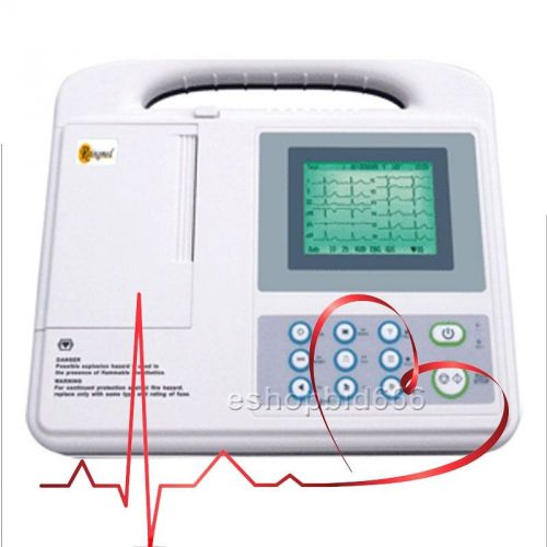 Sale Portable Digital 6-channel 3.8 inch Electrocardiograph ECG EKG Machine CE