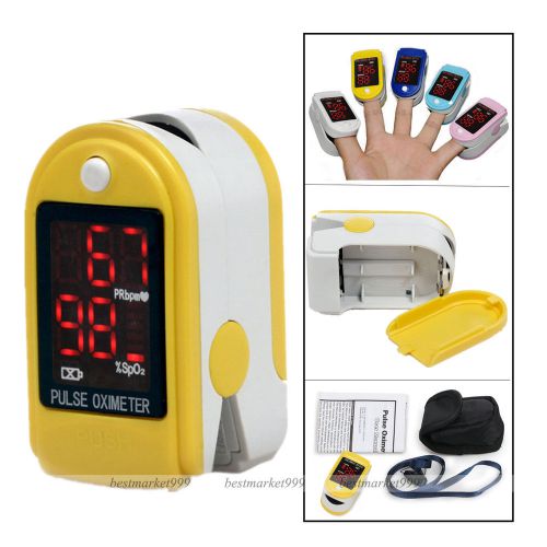 Yellow fingertip pulse oximeter finger pulse blood oxygen spo2 monitor fda certi for sale