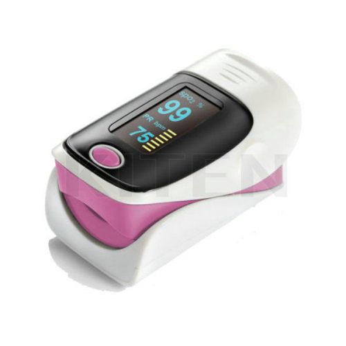 Oled blood oxygen finger pulse oximeter oxymeter spo2 pr monitor pink new for sale