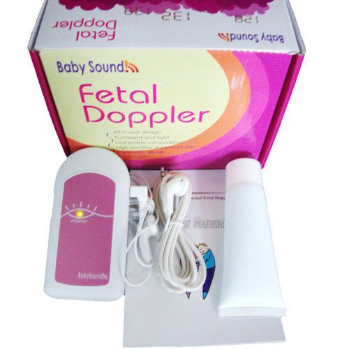 New baby sound a fetal doppler heart monitor free gel home/medical use pink for sale