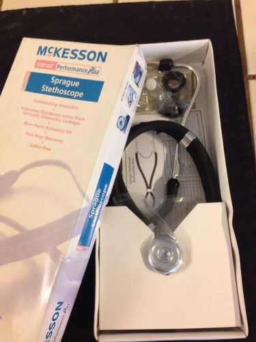 McKesson Sprague  Latex Free Stethoscope 22&#034; Black NEW in BOX --W/ 9 Pc Accessry