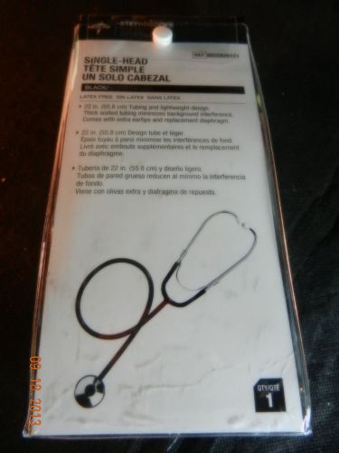 Medline MDS926101 Single Head Stethoscope Black X 2pcs