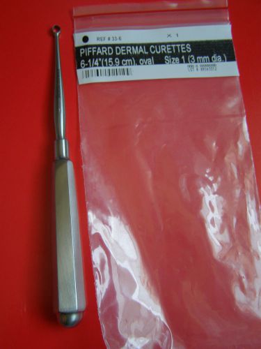Piffard Dermal Curette 6-1/4&#034;, oval Size 1(3 mm dia.) Surgical Dermal Instrument