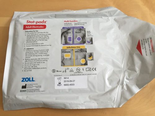 Zoll stat padz multi function adult aed defibrillation pads expire 9/2016 for sale