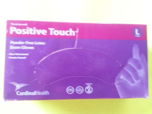 cardinal health powder free latex exam gloves, positive touch,large , 100 counts