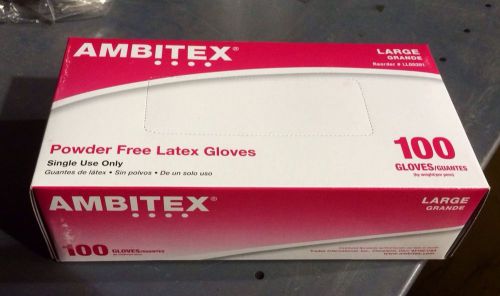 Ambitex Latex Exam Gloves Powder Free, 1000/cs Size: Small