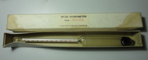 Vintage industrial specific gravity hydrometer made in aust by sb hillis 800/900 for sale
