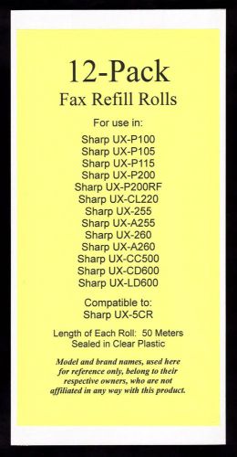 12-pack UX-5CR Fax Refills for Sharp UX-P200 UX-CL220 UX-CC500 UX-CD600 UX-LD600