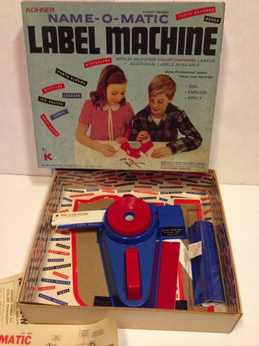 Vintage Kohner Name-O-Matic Label Maker w/ box kids toy 60s 70s